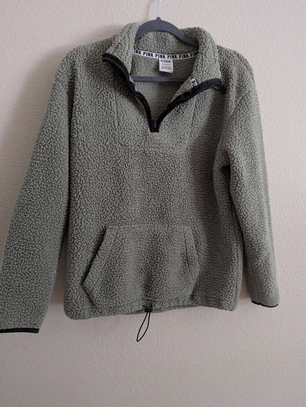 Victoria's Secret PINK Sage Green Sherpa Pullover